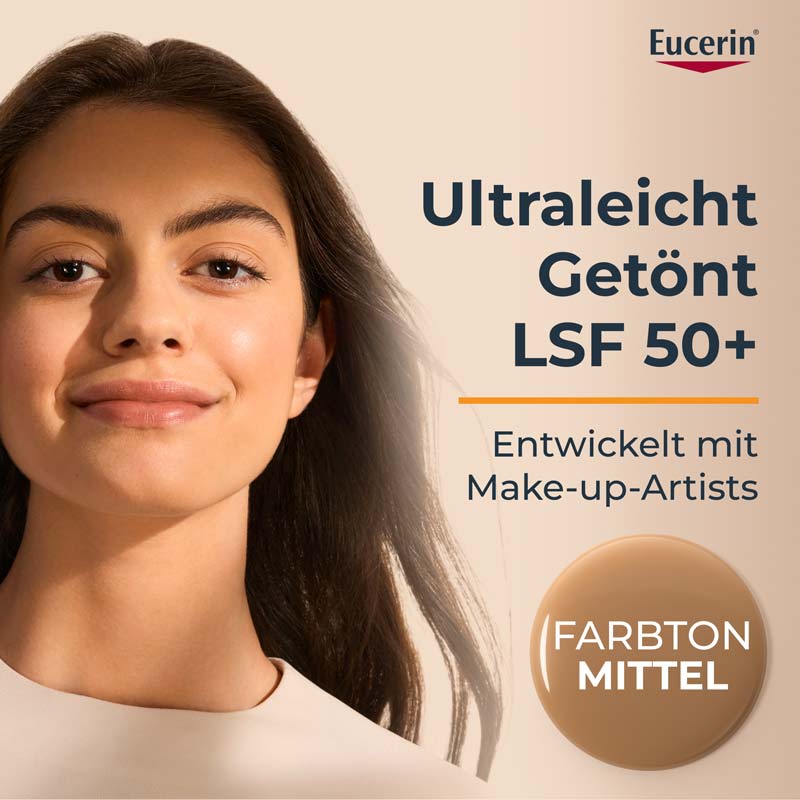Eucerin SUN HYDRO PROTECT MITTEL ULTRALEICHTES FACE SUN FLUID TINTED LSF 50+  50 ml Creme