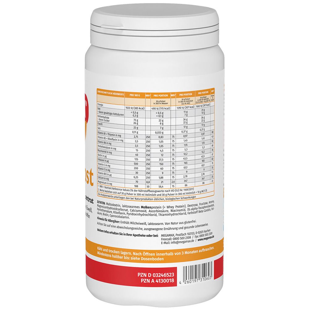 MEGAMAX Aufbaukost Vanille Pulver 500 g Pulver