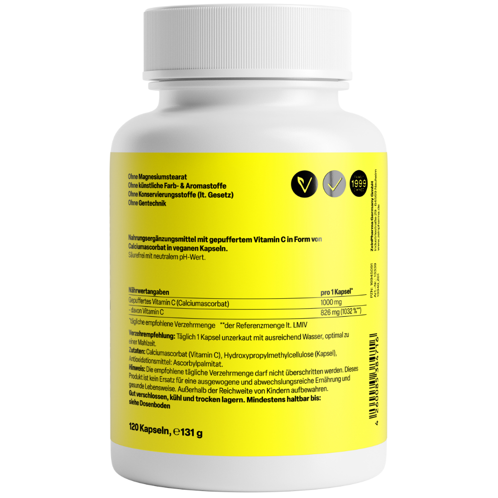 Zein Pharma Vitamin C Kapseln 1000mg gepuffert 120 St Kapseln