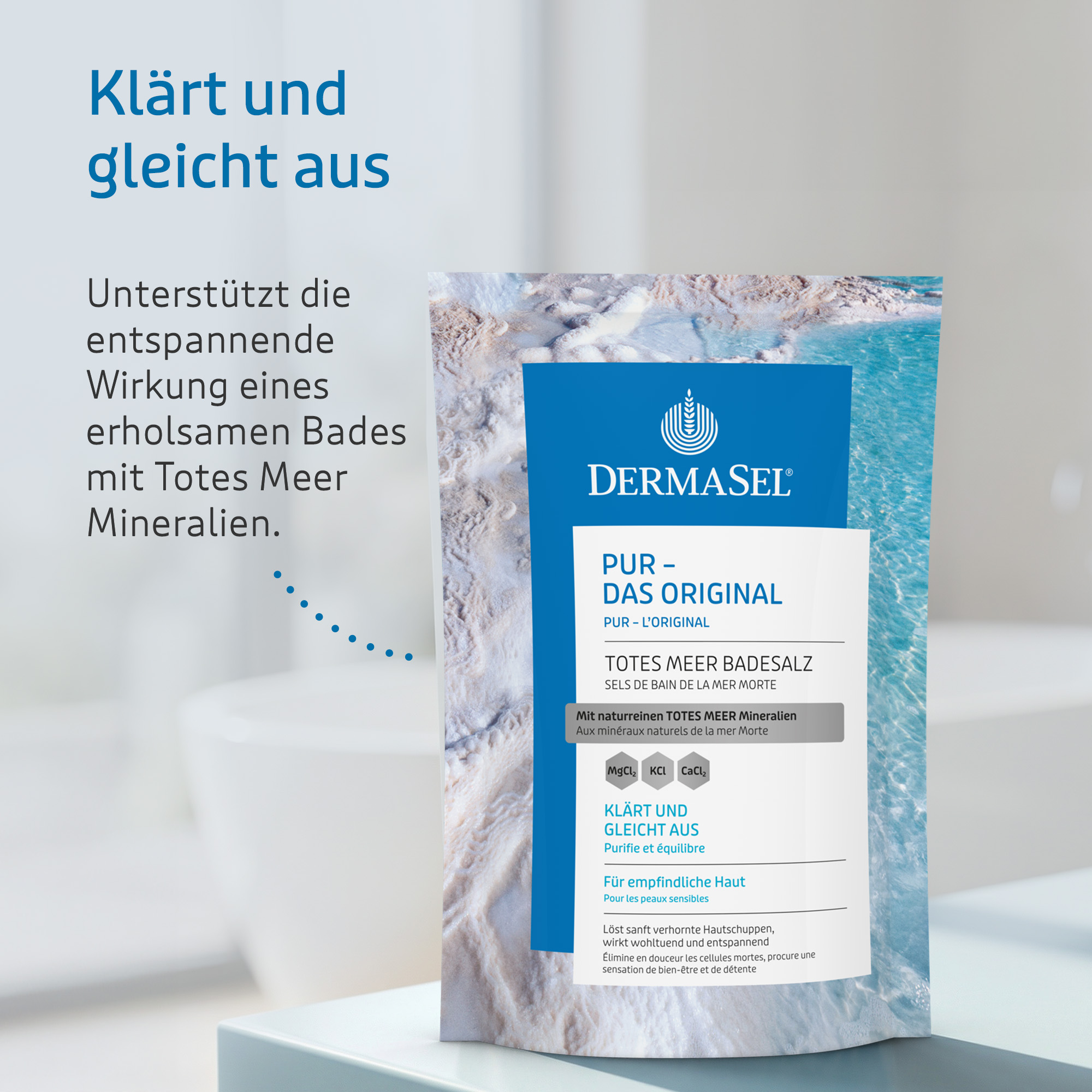 DERMASEL PUR - DAS ORIGINAL TOTES MEER BADESALZ 500 g Salz