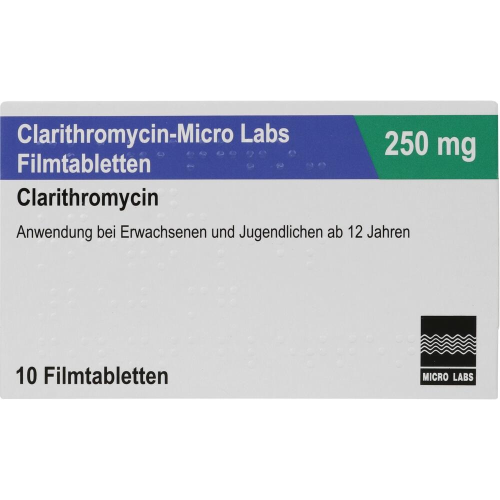 Clarithromycin-Micro Labs 250mg 10 St Filmtabletten