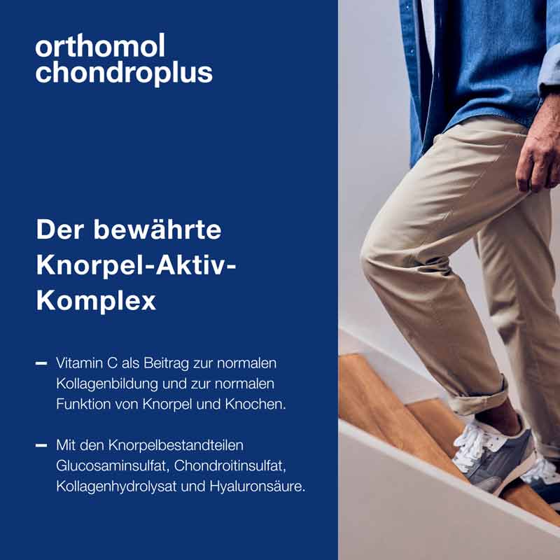 orthomol chondroplus - Nährstoffe mit Glucosamin-, Chondroitinsulfat und Hyaluronsäure - Granulat/Kapseln