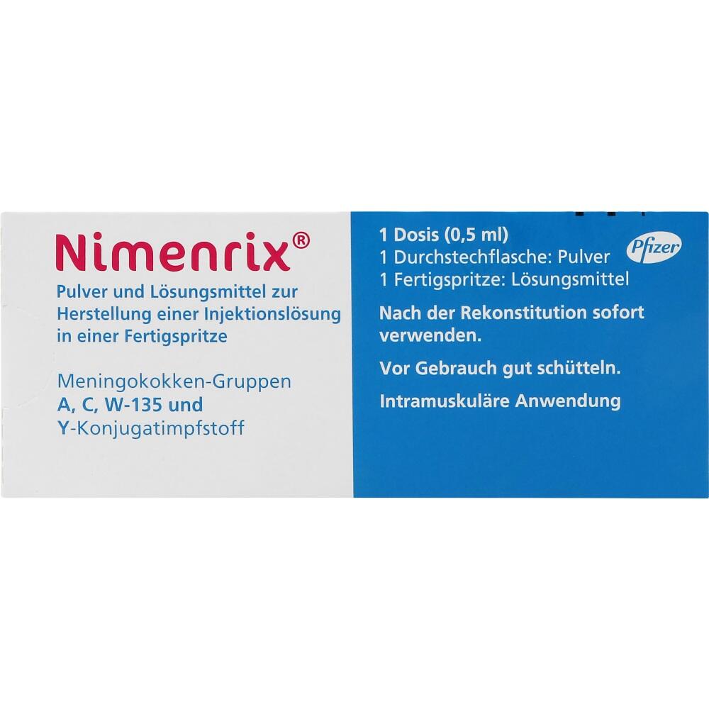 NIMENRIX Pulver u.Lösungsm.z.Herst.e.Inj.-Lsg. 1 St Pulver u. Lösungsmittel zur Herstellung einer Injektionslsg.