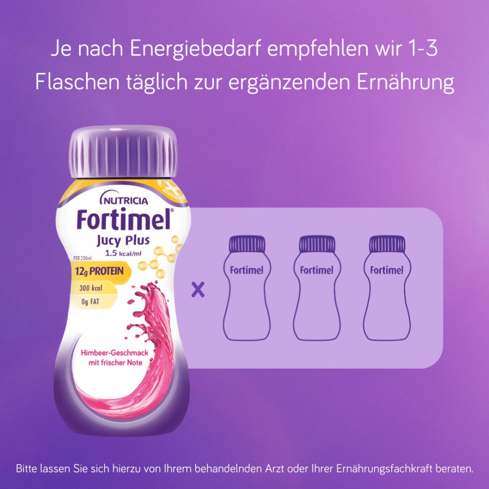 Fortimel Jucy Plus Himbeer-Geschmack 32X200 ml Flüssigkeit