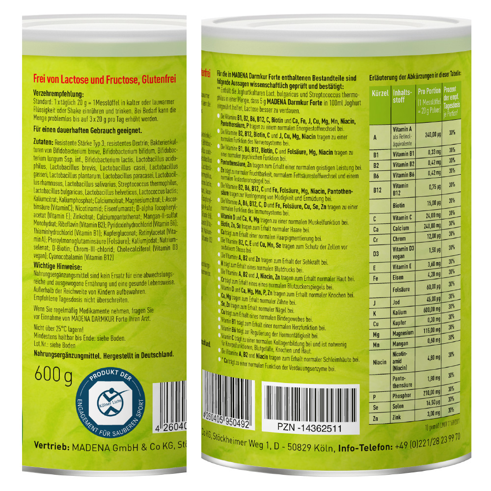 MADENA Darmkur FORTE 600 g Pulver