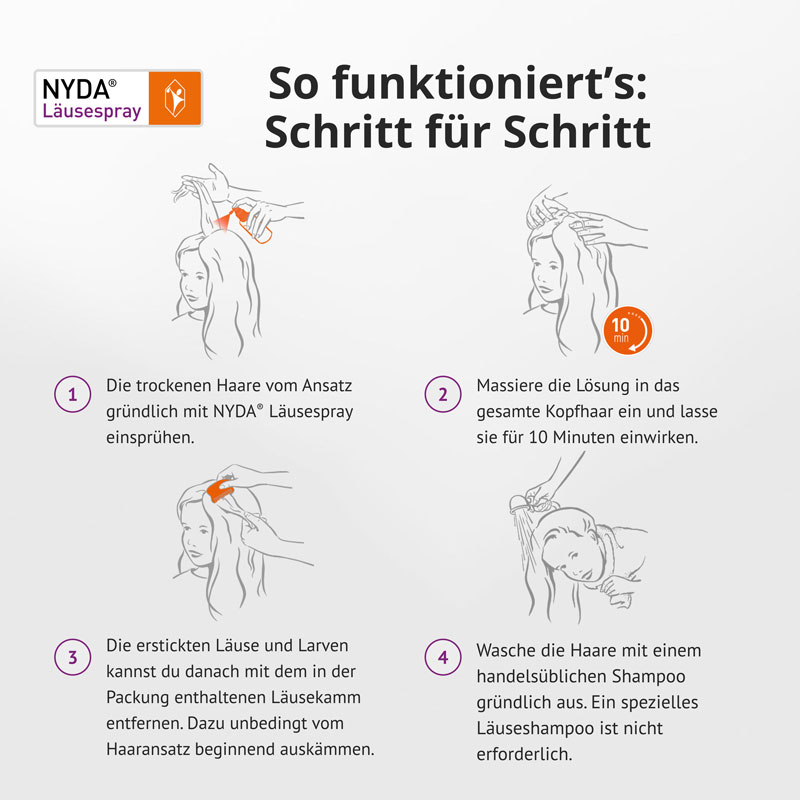 NYDA Läusespray gegen Kopfläuse & Nissen 2X50 ml Pumplösung