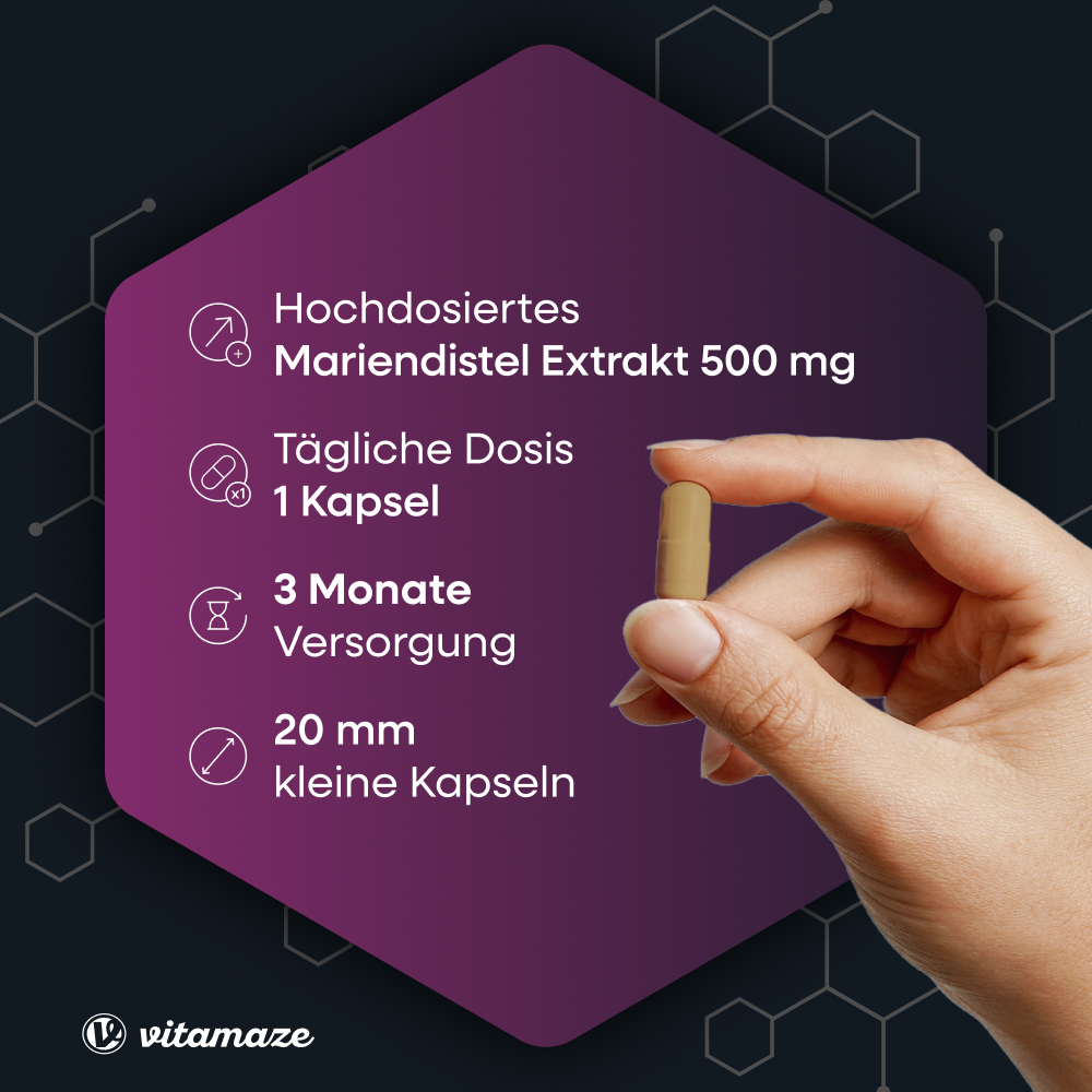 vitamaze MARIENDISTEL 500 mg Extrakt hochdosiert 90 St Kapseln