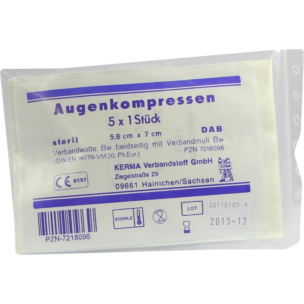 AUGENKOMPRESSEN 5,8x7 cm steril 5X1 St Kompressen