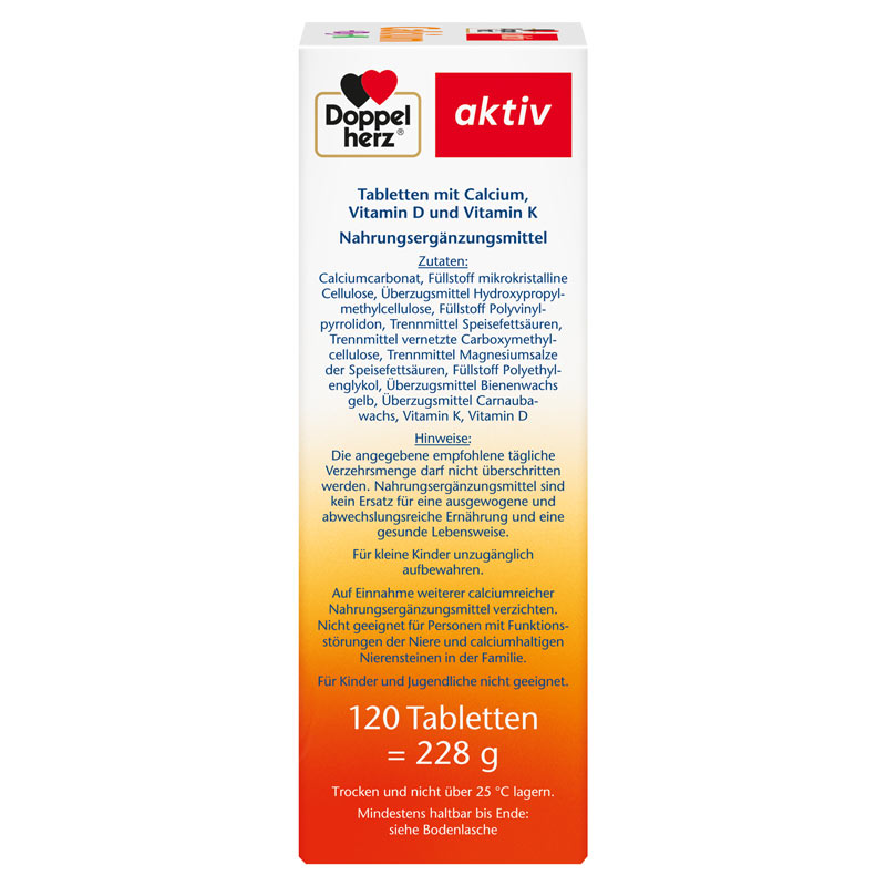 Doppelherz aktiv Calcium + D3 + K  120 St Tabletten