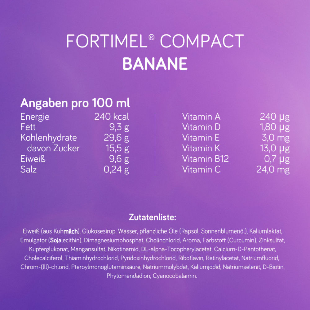 Fortimel Compact  2.4 Trinknahrung Banane 4X125 ml Flüssigkeit
