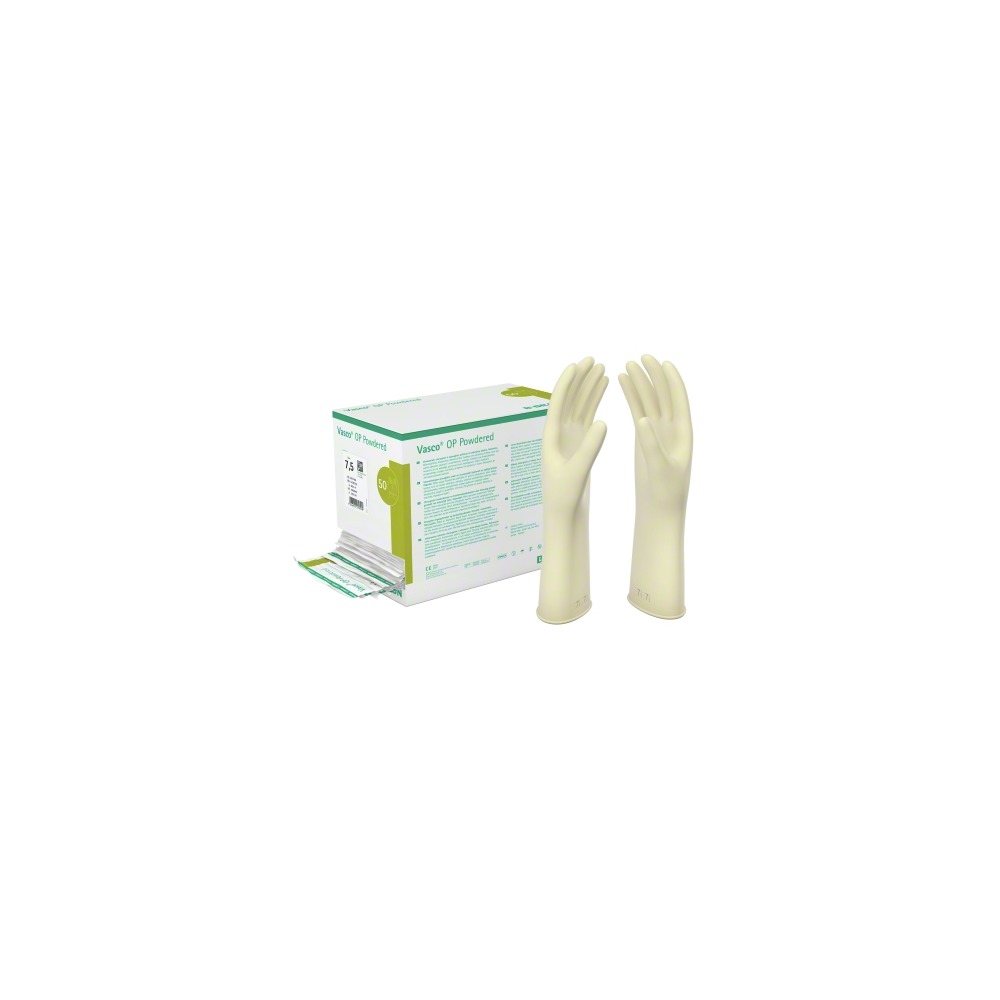 Vasco Op Powdered Handsch.latex Gr.6,5 Naturweiß 2X50 St Handschuhe