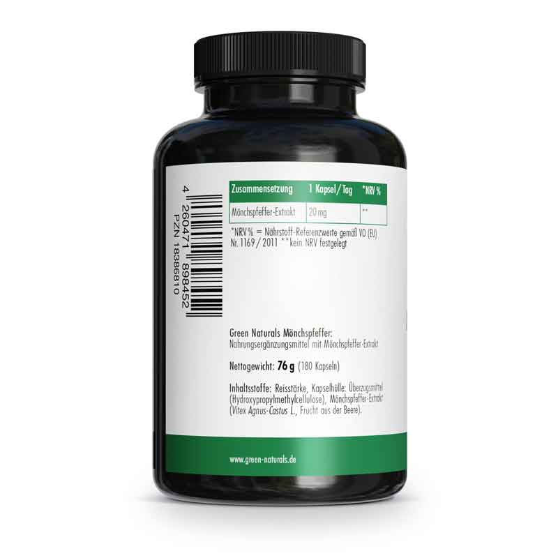 GREEN NATURALS MÖNCHSPFEFFER 20 mg 180 St Kapseln