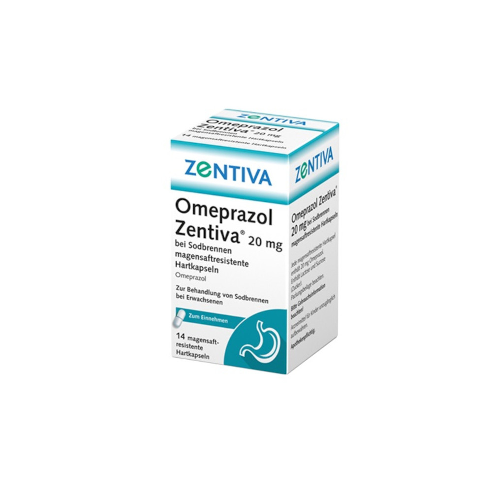 Omeprazol Zentiva 20mg bei Sodbrennen 14 St Hartkapseln mit magensaftresistent überzogenen Pellets