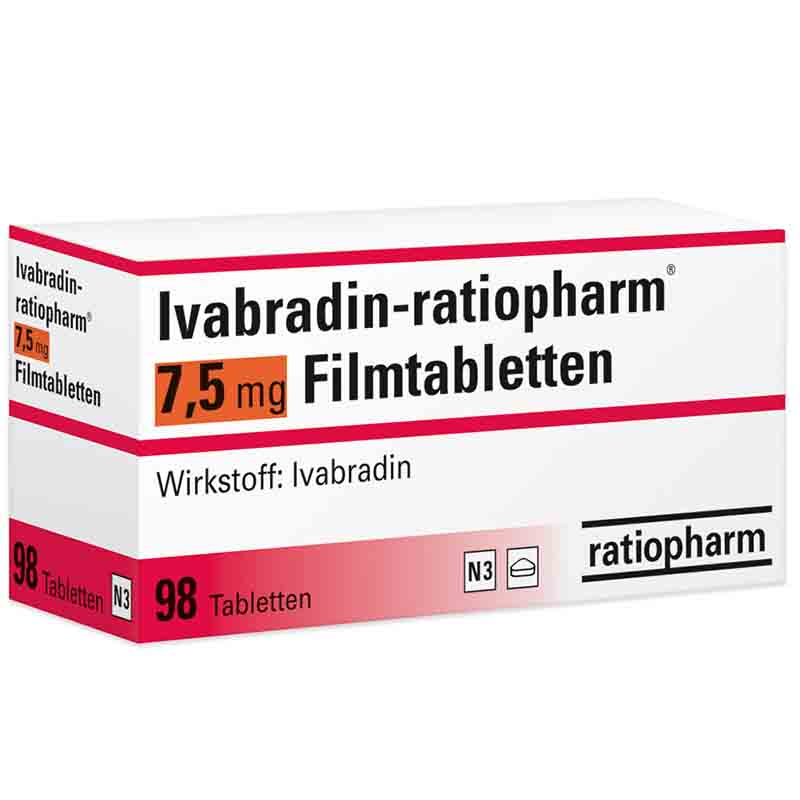 IVABRADIN ratiopharm 7,5 mg Filmtabletten 98 St Filmtabletten
