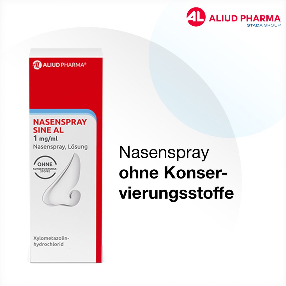 Nasenspray sine AL 1 mg / ml bei Schnupfen, konservierungsmittelfrei