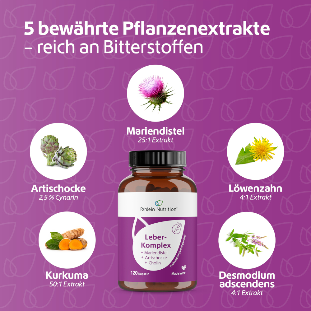Leber- Komplex +Mariendistel +Artischocke +Cholin 120 St Kapseln
