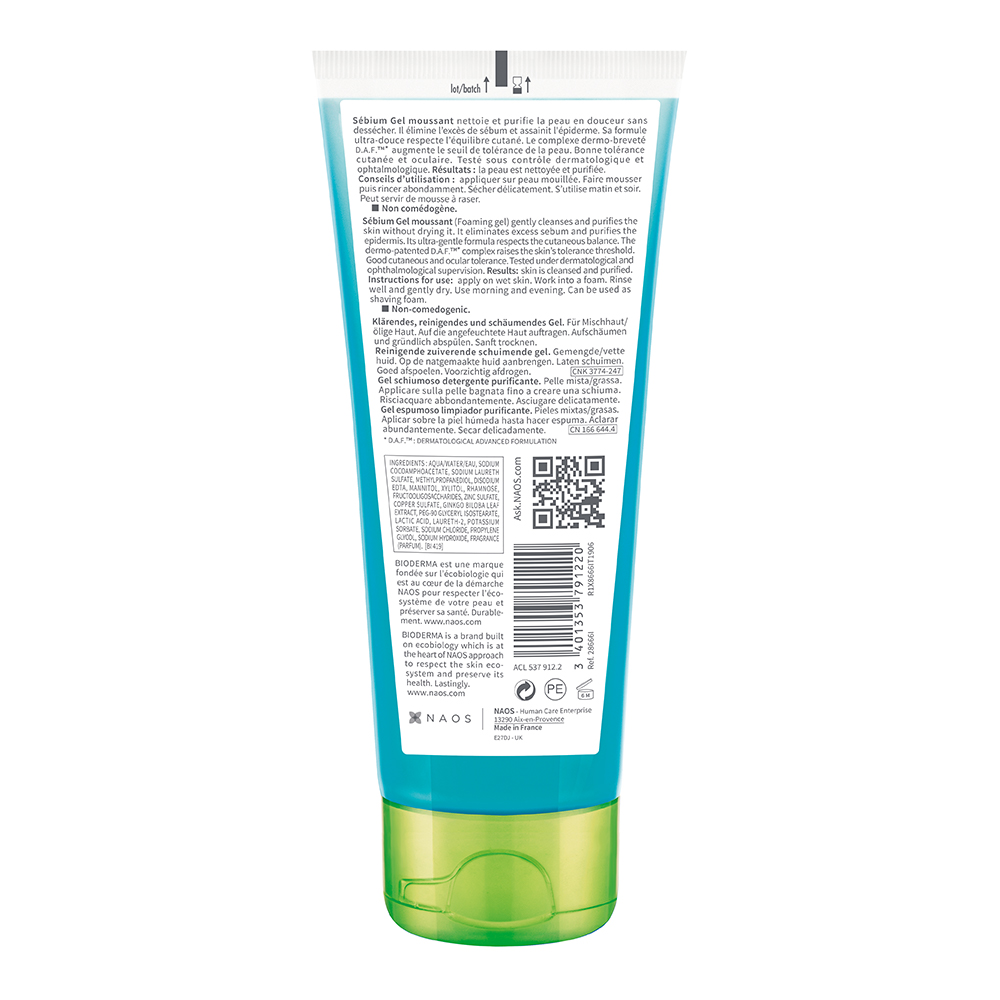 BIODERMA Sebium Gel Moussant Reinigungsgel Tube 100 ml Gel