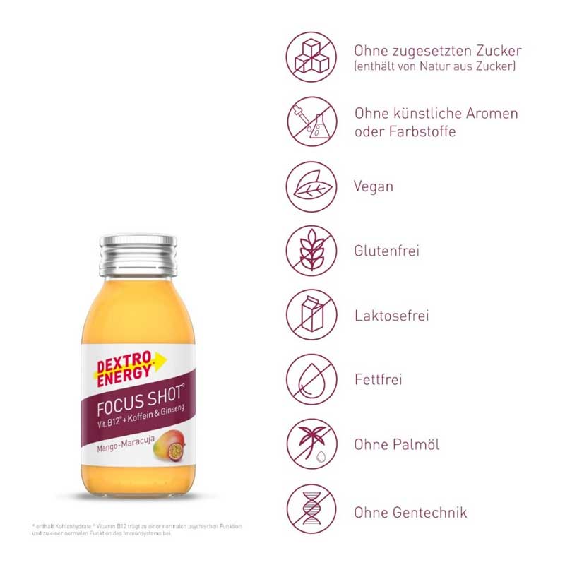 DEXTRO ENERGY FOCUS SHOT 60 ml Flüssigkeit