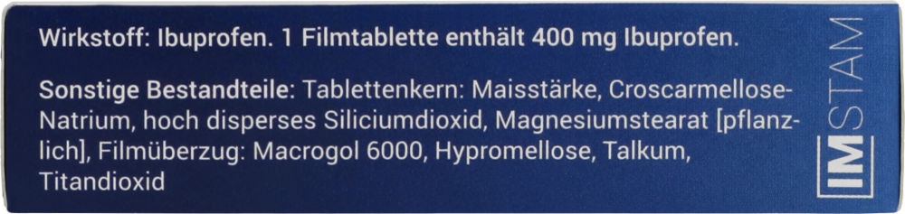IBUPROFEN IMstam 400mg 20 St Filmtabletten