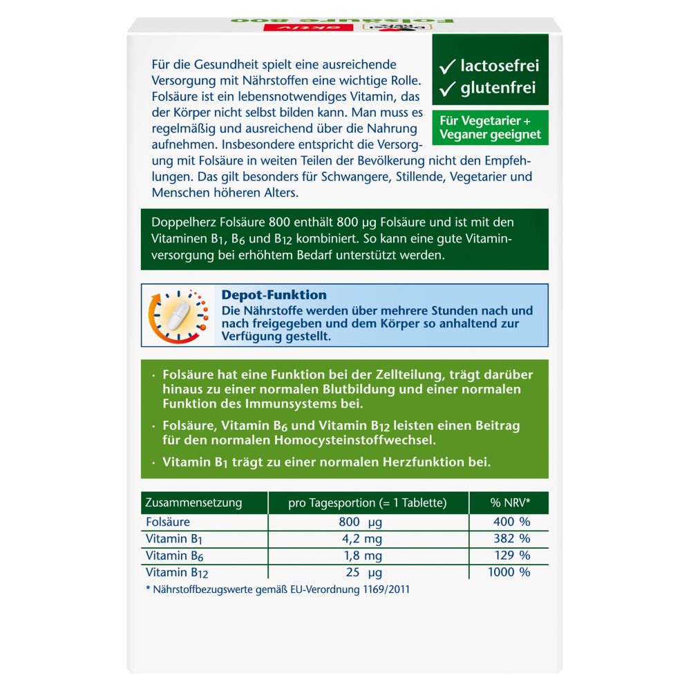 Doppelherz aktiv Folsäure 800 DEPOT  60 St Tabletten
