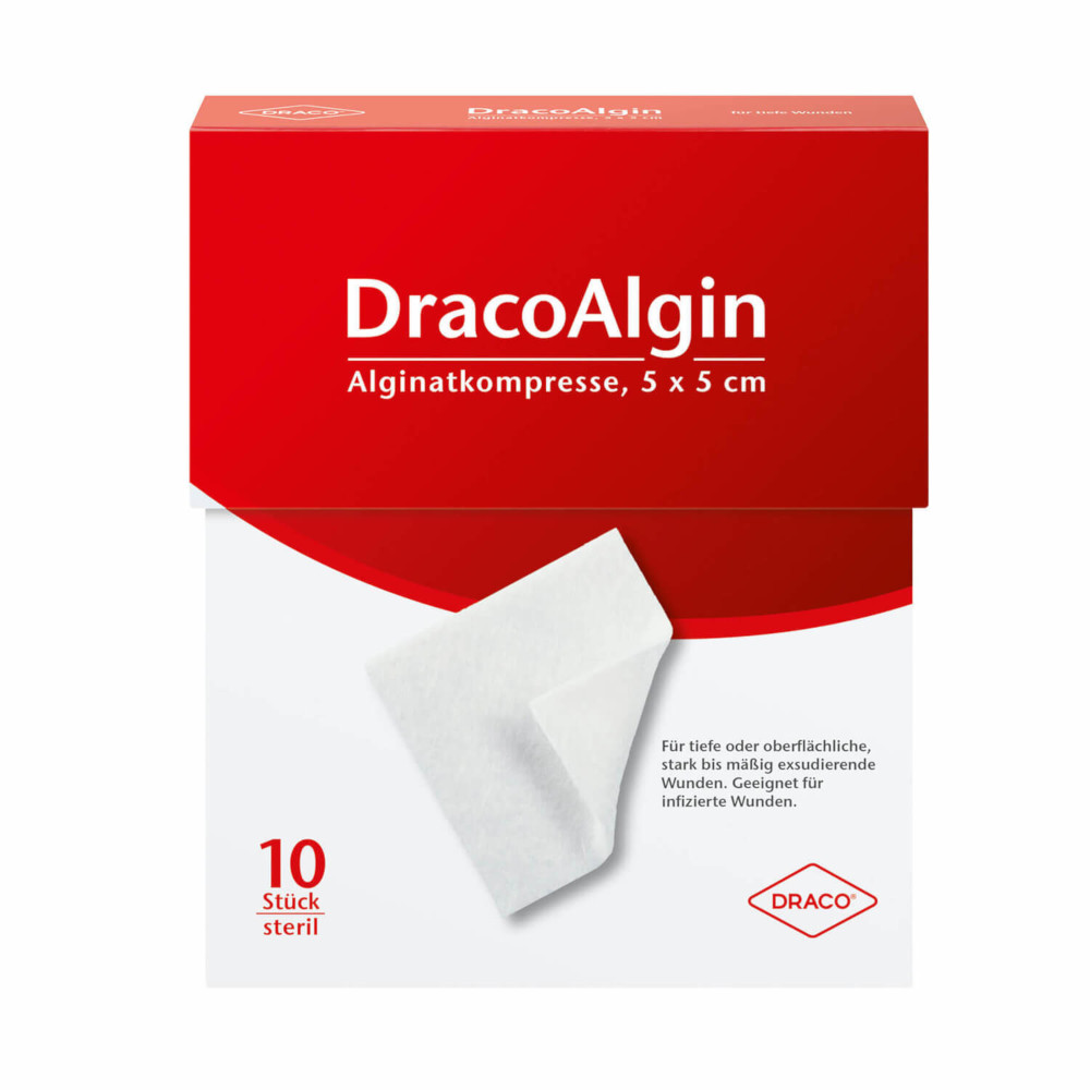 Dracoalgin 5x5 Cm Alginatkompresse 10 St Kompressen
