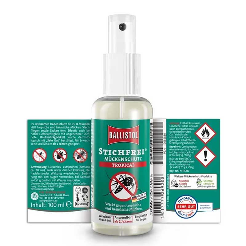 BALLISTOL STICHFREI MÜCKENSCHUTZ TROPICAL 100 ml Spray