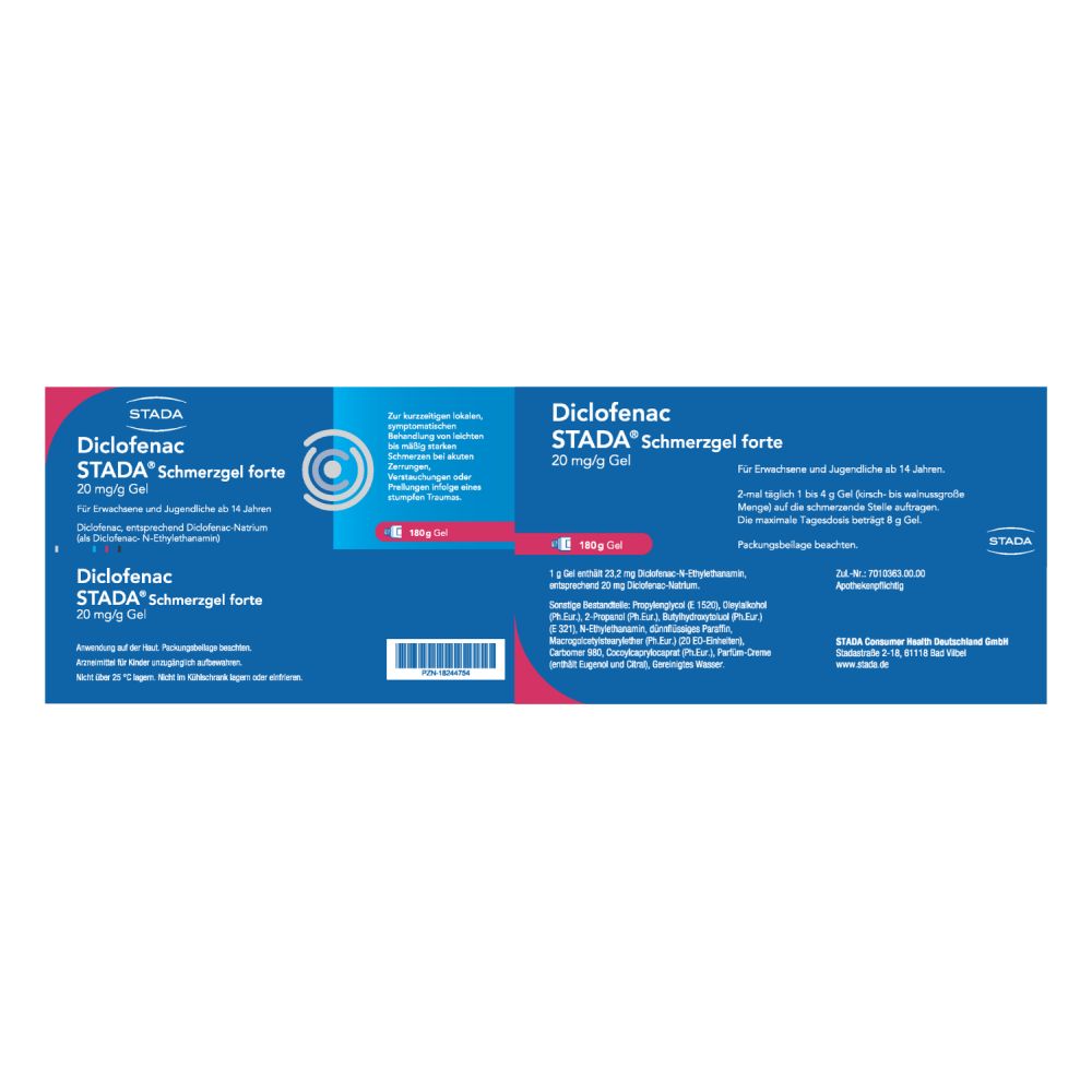 Diclofenac STADA Schmerzgel forte 20 mg/g  180 g Gel