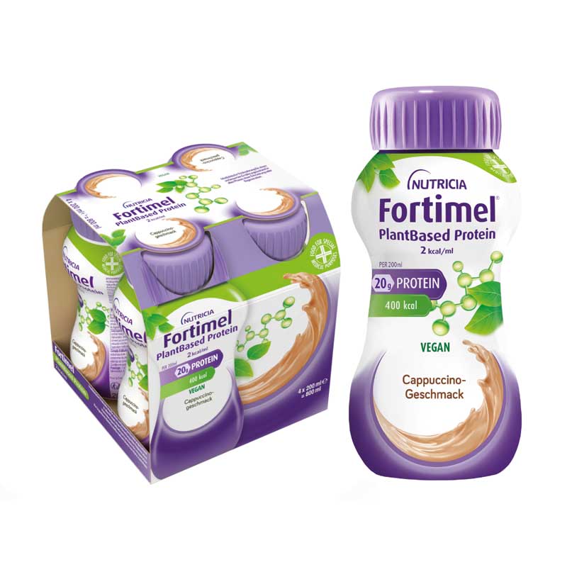 NUTRICIA Fortimel PlantBased Protein 2 kcal/ml Cappuccino-Geschmack 4X200 ml Flüssigkeit