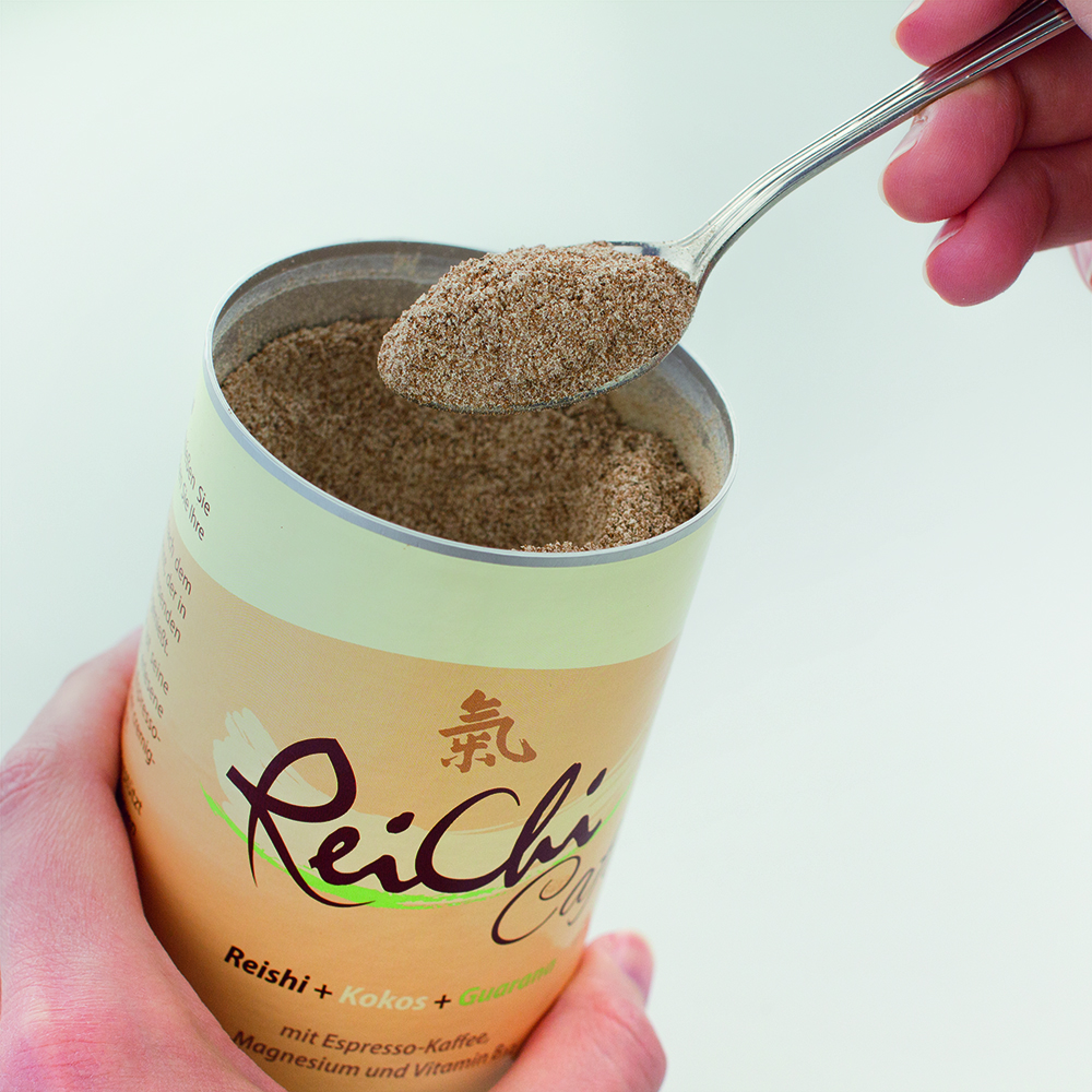 ReiChi Cafe Reishi-Pilz Espresso Kaffee Kokos vegan