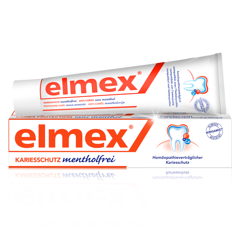 elmex KARIESSCHUTZ mentholfrei Zahnpasta ohne ätherische Öle 75 ml Zahnpasta