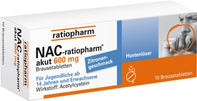 NAC-ratiopharm akut 600 mg Hustenlöser 10 St Brausetabletten