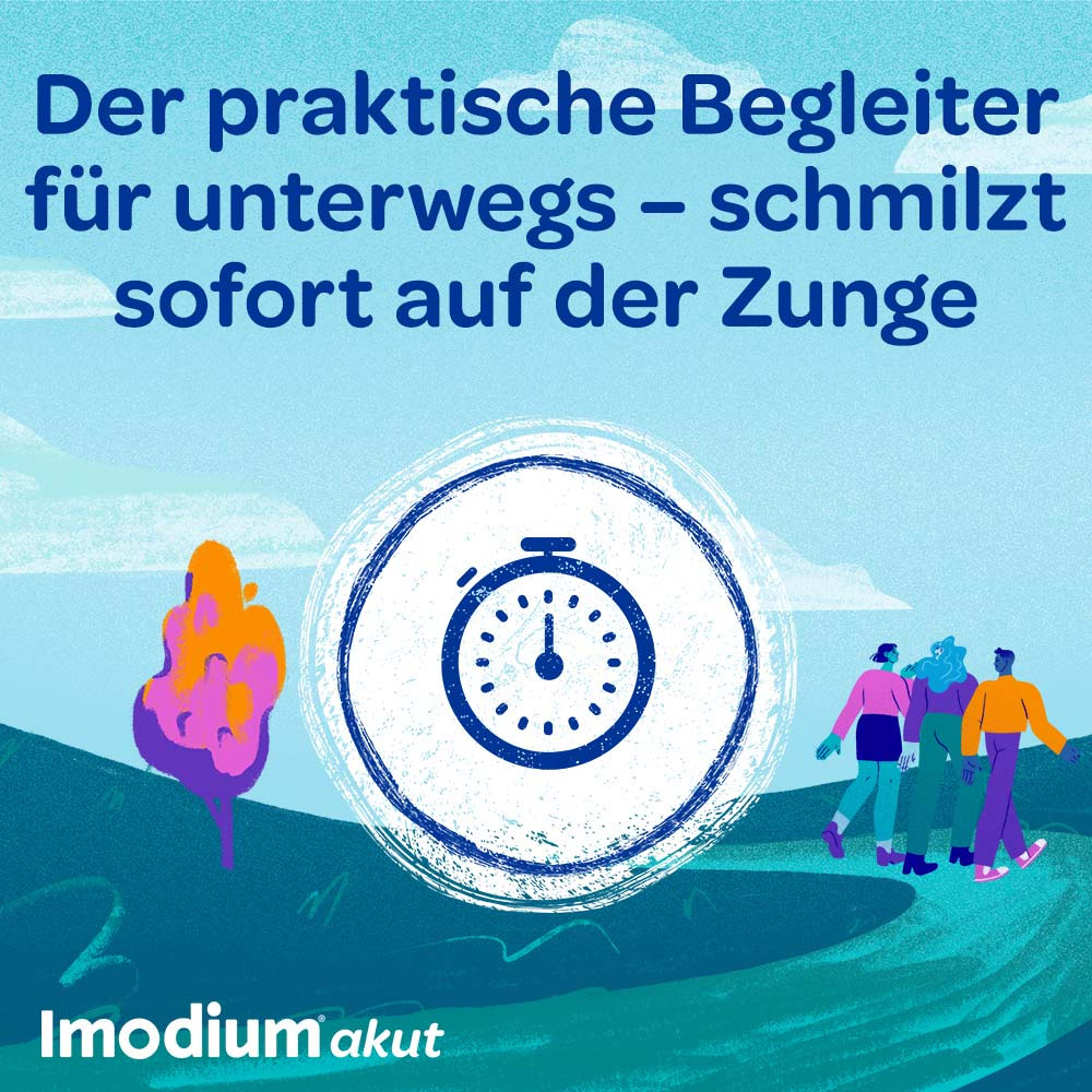 Imodium akut lingual - bei akutem Durchfall, schmilzt auf der Zunge