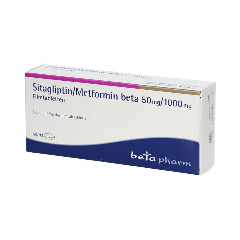 Sitagliptin/Metformin beta 50 mg/ 1000 mg 56 St Filmtabletten
