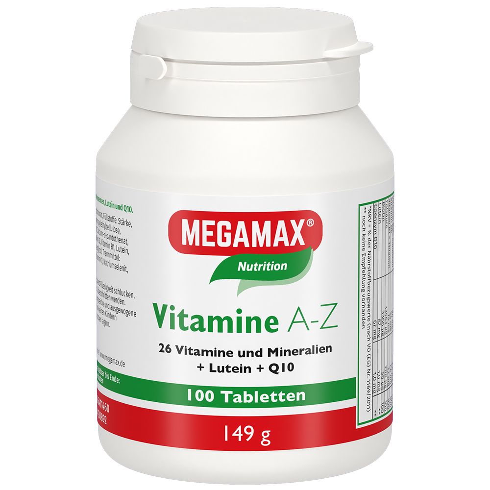 MEGAMAX Vitamine A-Z+Q10+Lutein Tabletten 100 St Tabletten
