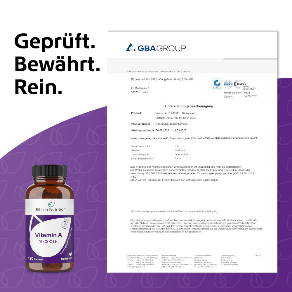R(h)ein Nutrition Vitamin A 10.000 I.E. 120 St Kapseln