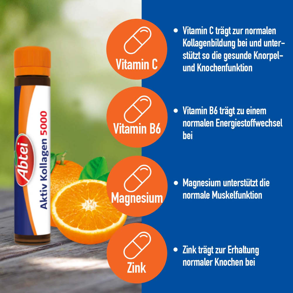 Abtei Aktiv Kollagen 5000 10X25 ml Trinkampullen