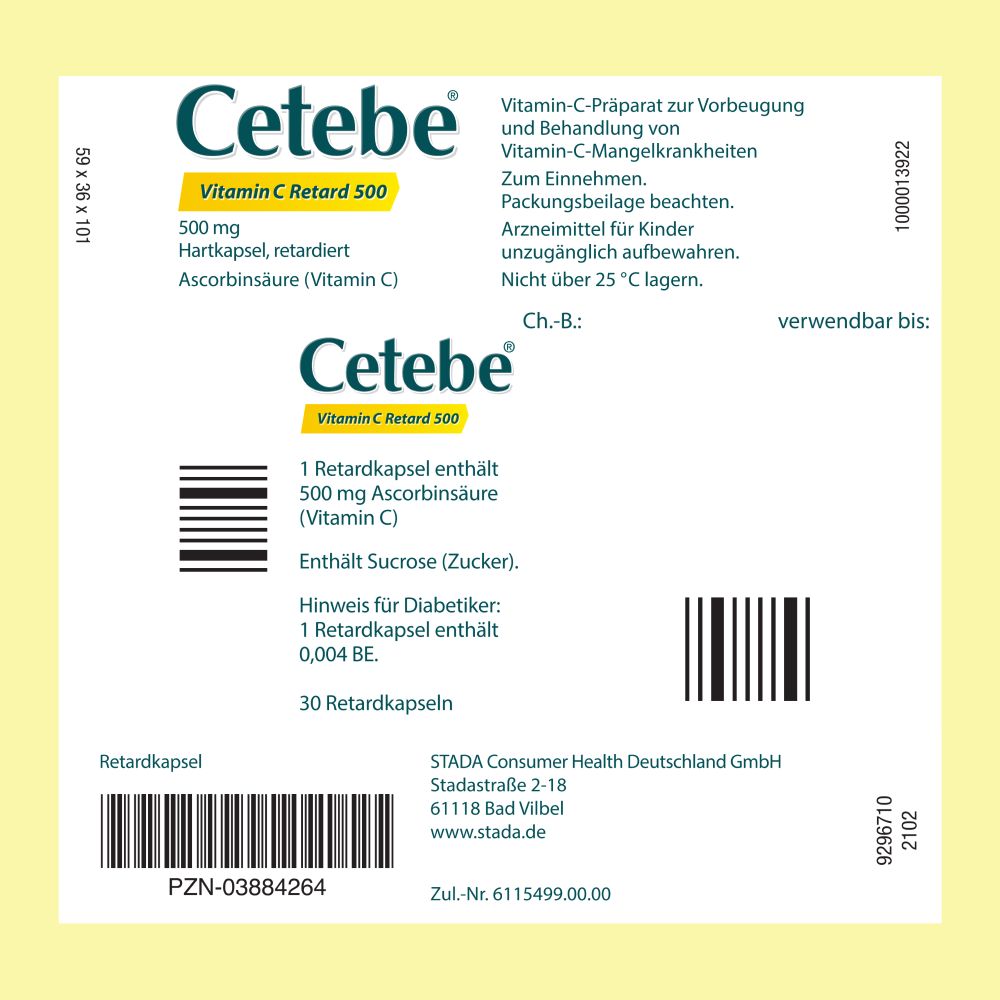 CETEBE Vitamin C 500 mg 30 St Hartkapseln