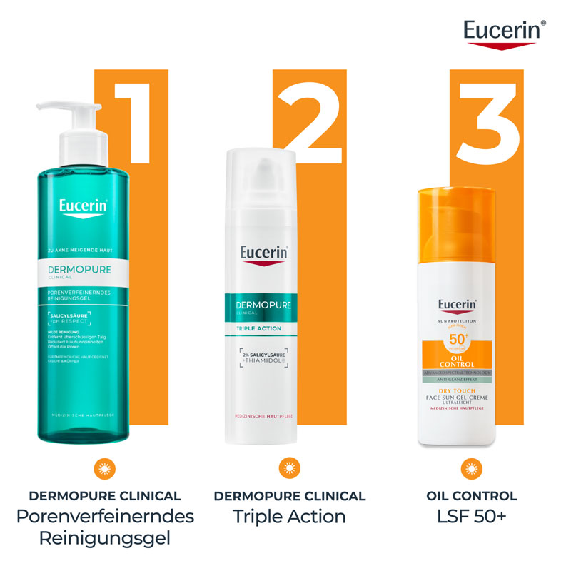 Eucerin SUN OIL CONTROL DRY TOUCH FACE SUN GEL-CREME LSF 50+  - Jetzt 20% sparen  50 ml Creme