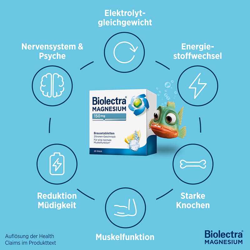 Biolectra MAGNESIUM 150mg Zitrone  20 St Brausetabletten