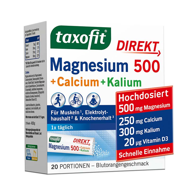taxofit DIREKT Magnesium 500 + Calcium + Kalium 20 St Granulat