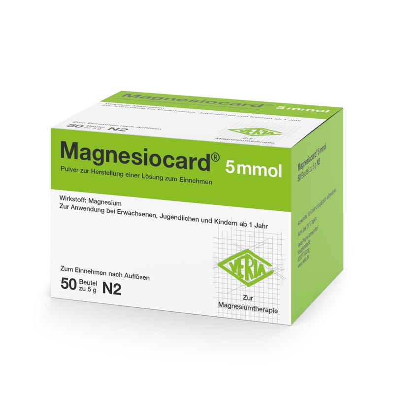 MAGNESIOCARD 5 mmol Plv.z.Her.e.Lsg.z.Einnehmen 50 St Pulver zur Herstellung einer Lösung zum Einnehmen