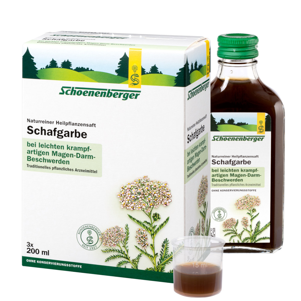 Schoenenberger Schafgarbe naturreiner Heilpflanzensaft 3X200 ml Saft