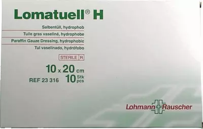 LOMATUELL H Salbentüll 10x20 cm steril 10 St Verband