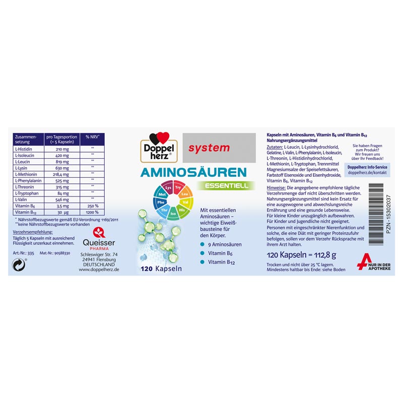 Doppelherz system AMINOSÄUREN ESSENTIELL 120 St Kapseln
