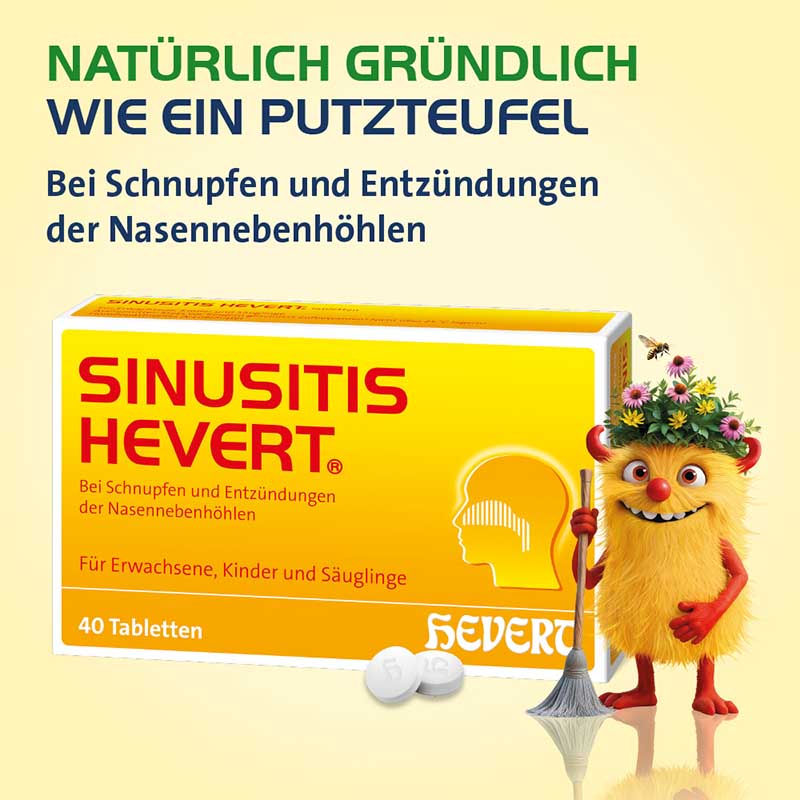 SINUSITIS HEVERT- Bei Schnupfen und Entzündungen der Nasennebenhöhlen 100 St Tabletten