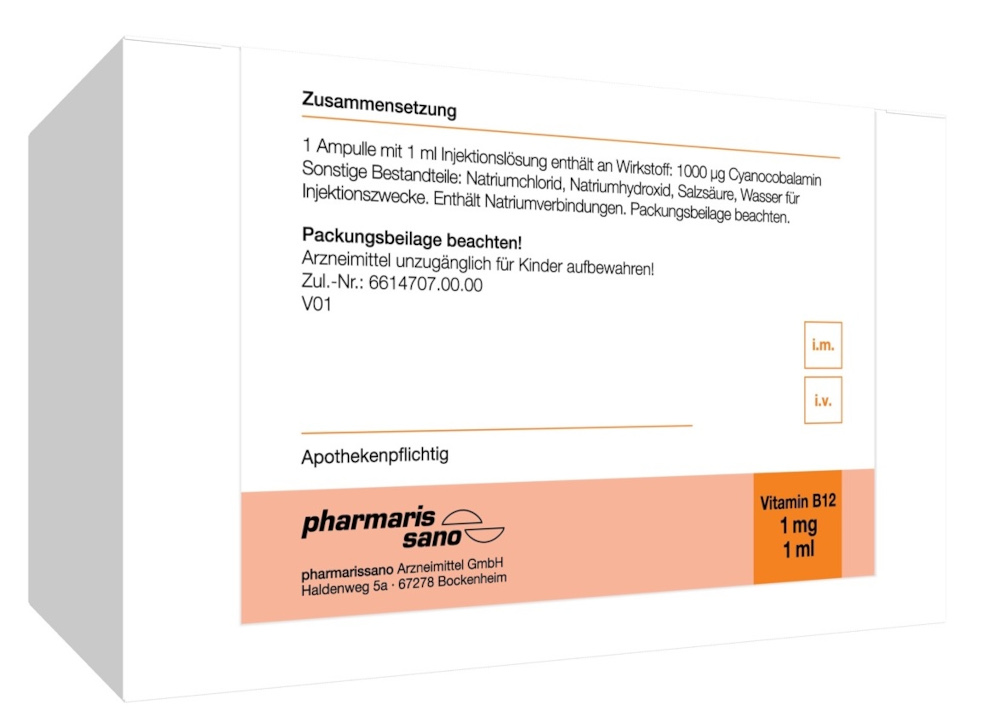 Vitamin B12 pharmarissano 1 mg/ml Injektionslös. 100X1 ml Injektionslösung