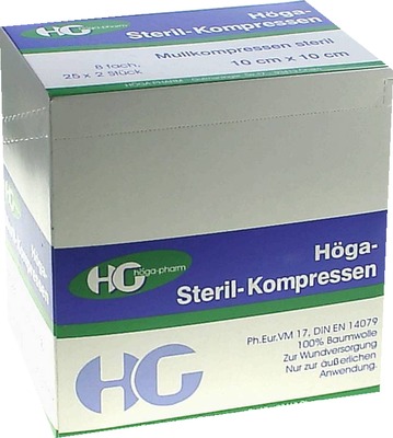 HÖGA STERIL Kompressen 10x10 cm 8fach 25X2 St Kompressen