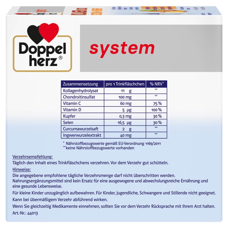 Doppelherz system KOLLAGEN 11.000 CURCUMA + INGWER 30X25 ml Trinkampullen