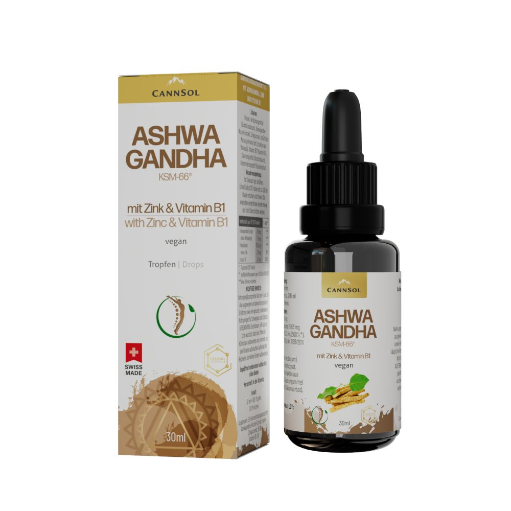 CANNSOL ASHWAGANDHA mit Zink & Vitamin B1 30 ml Tropfen zum Einnehmen