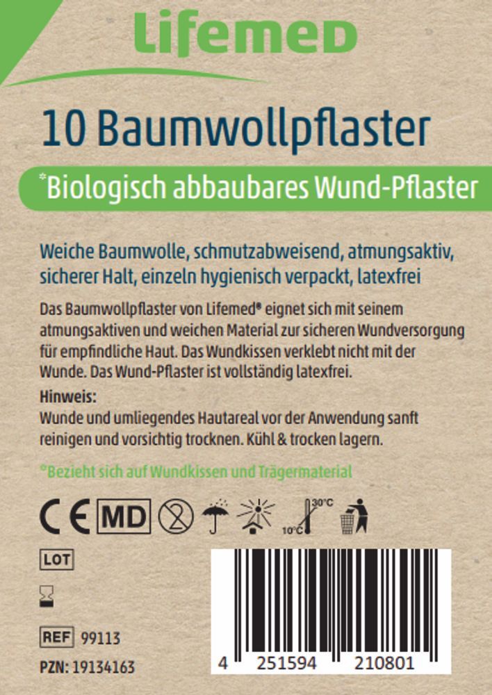 Lifemed Baumwollpflaster 10 St Pflaster
